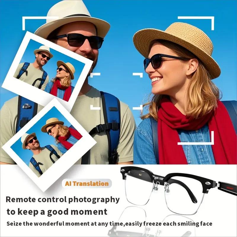 Smart Glasses, SENBONO, Real-Time AI Smart Translation, Sunglasses, Suitable for Outdoor Sports, With Earphones, Music and Calling Glasses