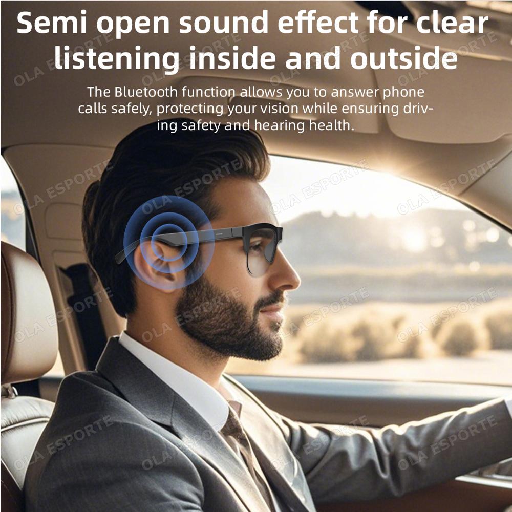 2025 Photosensitive Color Change Smart Glasses Bluetooth Voice Calls Control Music UV Polarized Sunglasses Headphone Glasses Man