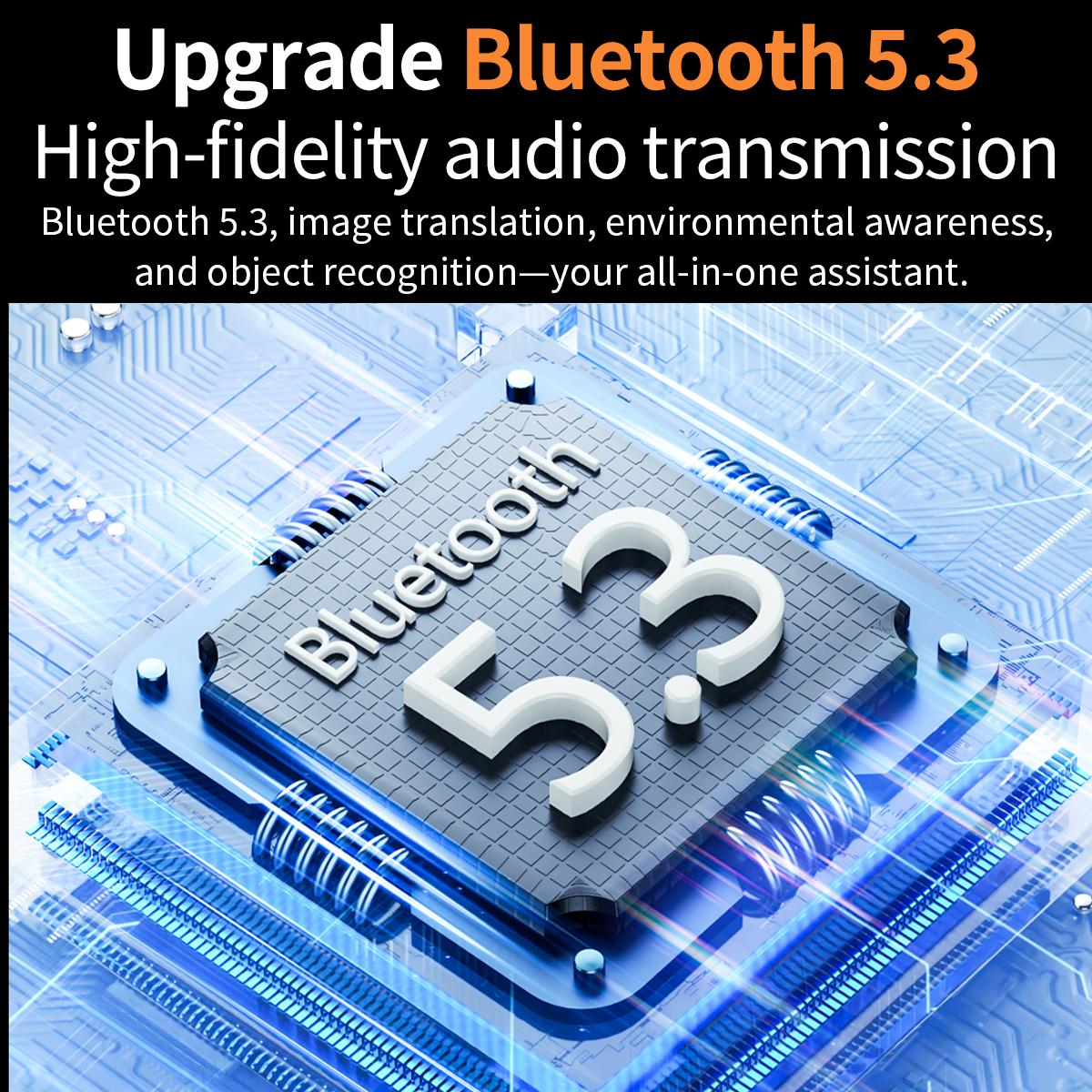 AI Smart Glasses V3 with 8MP Camera & ChatGPT. Features Bluetooth Call, Voice Wake-Up, Video Record & Music Play